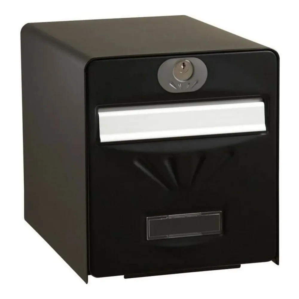 Cassetta della posta Burg-Wachter Nero Acciaio inossidabile Cristallo acciaio galvanizzato 28 x 36,5 x 31 cm