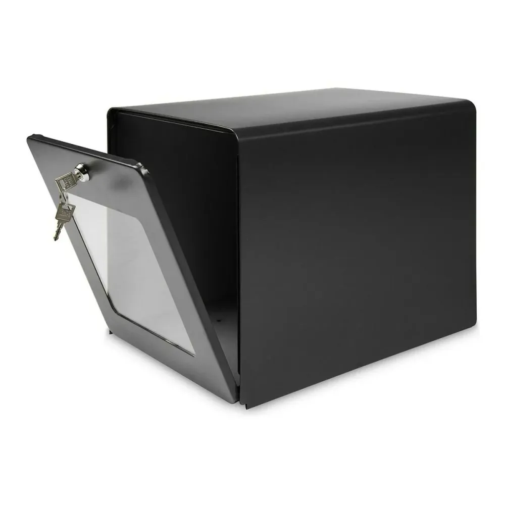 Cassetta della posta Burg-Wachter Nero Acciaio inossidabile Cristallo acciaio galvanizzato 28 x 36,5 x 31 cm