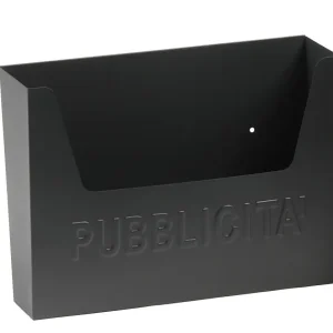 Cassetta Portapubblicita' Con Tetto. Lamiera Zincata E Verniciata Nero Lucido.