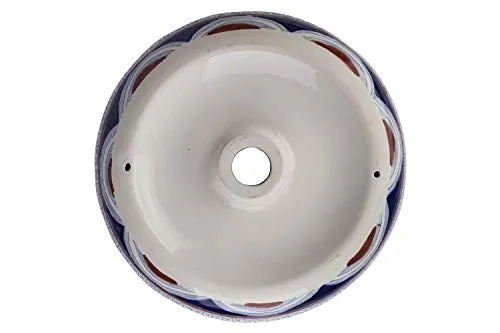 Cerames Imelda - Lavabi da appoggio rotondi messicani | Lavabo Talavera ceramica 40 cm dal Messico | Motivi decorativi col...