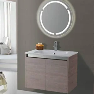 Set Mobile Lavabo Specchio LED Arredo Bagno Moderno Arizona80 CERAMICHEMIRANDA-Bronzo Ceramiche Miranda
