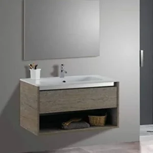 Set Mobile Lavabo Specchio LED Arredo Bagno Moderno Minnesota80 CERAMICHEMIRANDA-Nuvola Ceramiche Miranda