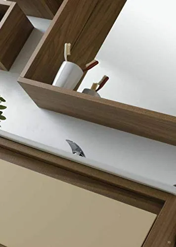 Set Mobile Lavabo Specchio LED Arredo Bagno Moderno New Orleans100 CERAMICHEMIRANDA-Rovere Asiago Ceramiche Miranda
