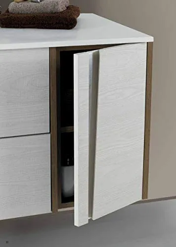 Set Mobile Lavabo Specchio LED Arredo Bagno Moderno Philadelphia105 CERAMICHEMIRANDA-Bianco Palis. Ceramiche Miranda