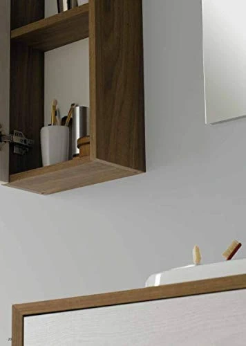 Set Mobile Lavabo Specchio LED Arredo Bagno Moderno Boston100 CERAMICHEMIRANDA-Larice Ceramiche Miranda