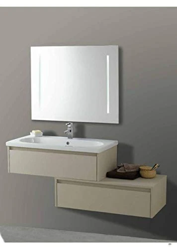 Set Mobile Lavabo Specchio LED Arredo Bagno Moderno Danimarca135 CERAMICHEMIRANDA-Etna Ceramiche Miranda