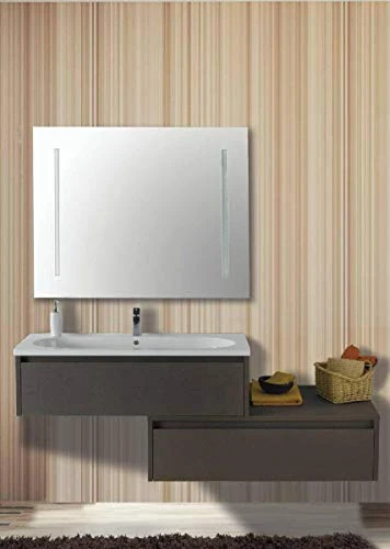 Set Mobile Lavabo Specchio LED Arredo Bagno Moderno Danimarca135 CERAMICHEMIRANDA-Etna Ceramiche Miranda