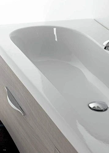 Set Mobile Onda Lavabo Specchio LED Arredo Bagno Moderno Istanbul100 CERAMICHEMIRANDA-Bianco Antico Ceramiche Miranda