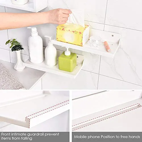 Mensola da bagno con ventosa ecologica super forte, senza bisogno di trapano e chiodi, plastica ABS, facile da installare...