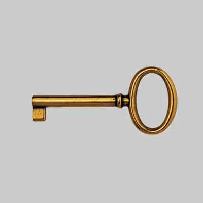 CHIAVE PER MOBILI '33706' mm 34x73 - Ottone antico. Prezzo per Pezzo.