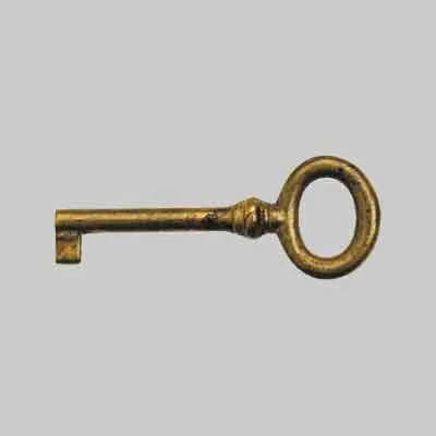 CHIAVE PER MOBILI '33728' mm 29x77 - Ottone antico. Prezzo per Pezzo.