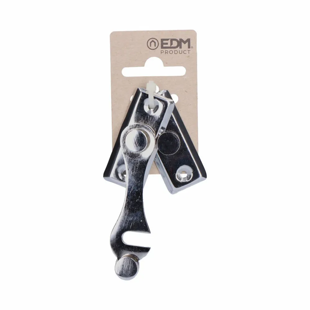Chiavistello per porta EDM Forma H Acciaio 8 cm Destra Cromato