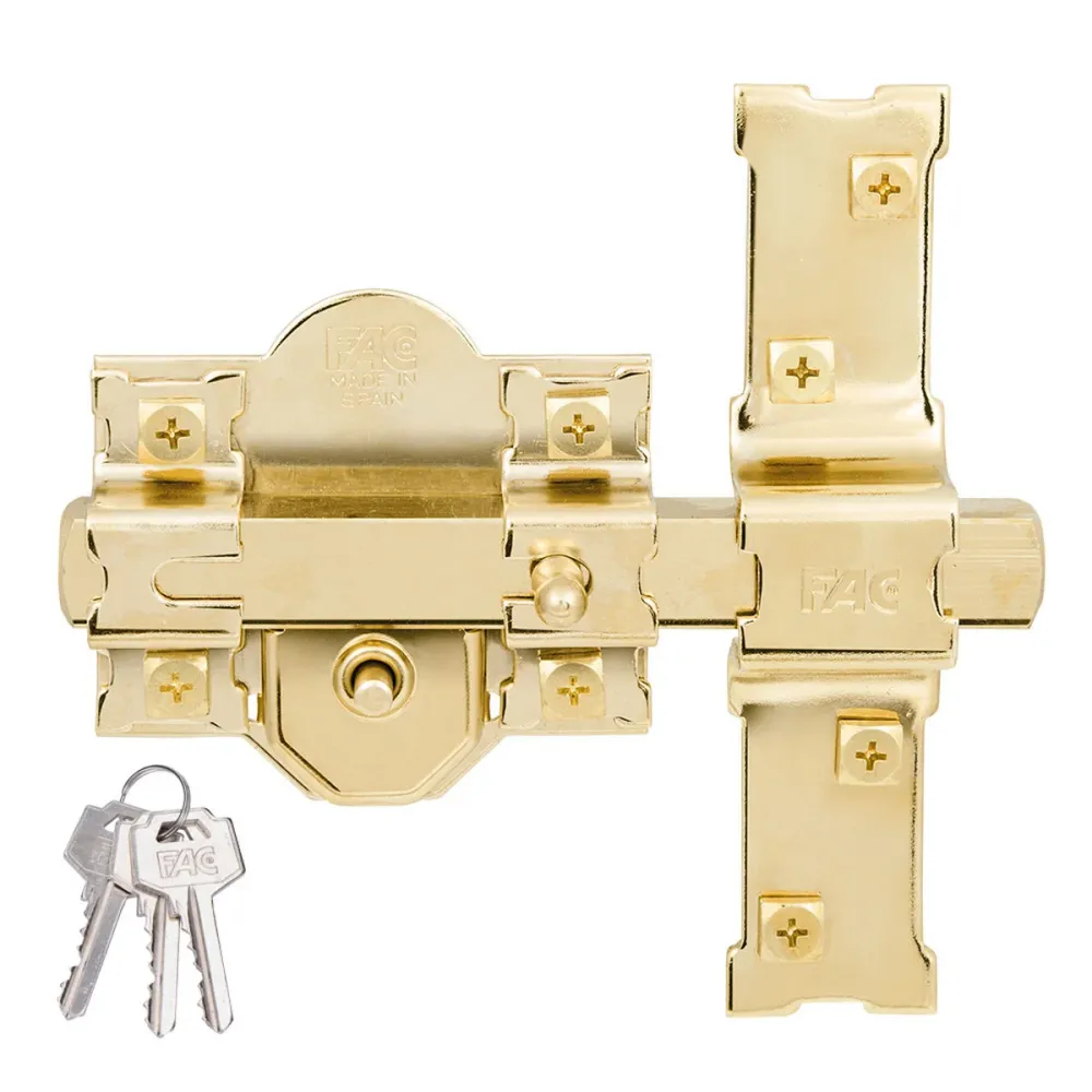 Chiavistello di sicurezza Fac 301-r/80 Dorato Acciaio 50 mm 80 mm