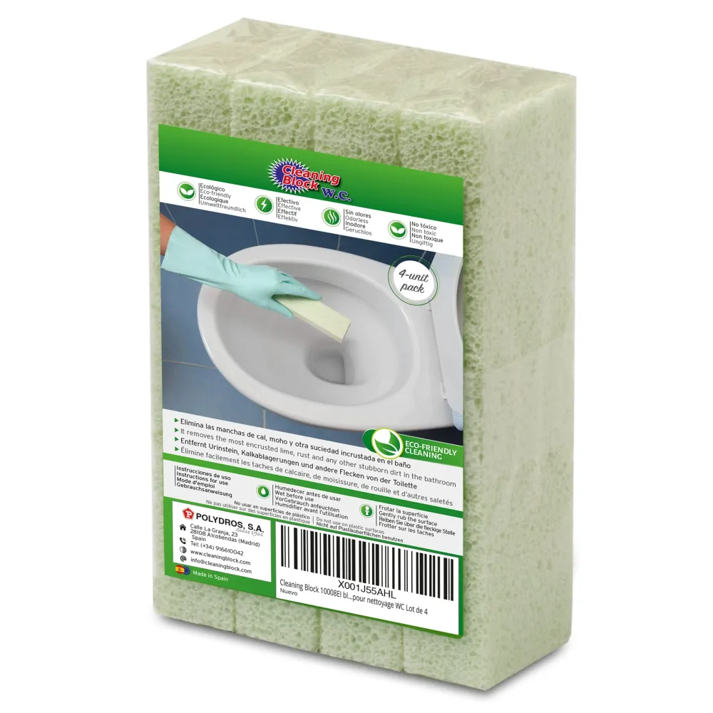 Cleaning Block WC 10008Ei - Confezione da 4 stick per rimuovere macchie di calcare, incrostazioni e altra sporcizia incros...