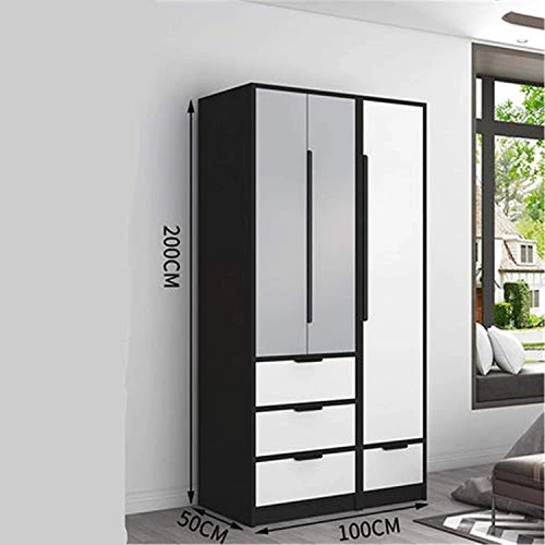 COLiJOL Armadio Armadio per Casa Camera da Letto Appartamento Armadio Armadio Gratuito per Riporre i Vestiti (Colore: Nero...