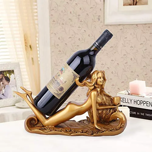 COLiJOL Artigianato Resina Bellezza Sexy Decorazione per la Casa Decorazione per Portabottiglie Regalo Di Nozze Creativo,Oro