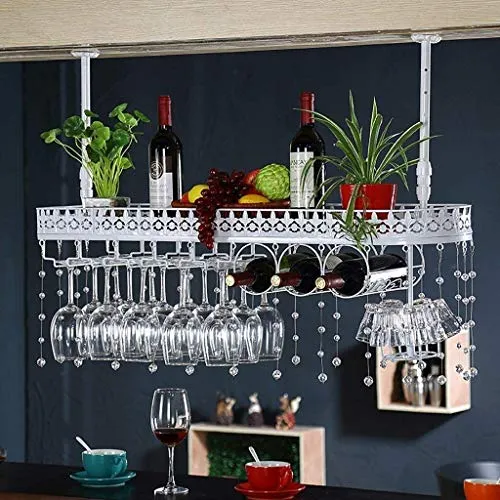 COLiJOL Portabottiglie per Vino Portabottiglie per Vino Stile Semplice Portabicchieri da Vino Ferro da Appendere Scaffale...