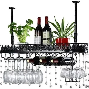 COLiJOL Portabottiglie per Vino Portabottiglie per Vino Stile Semplice Portabottiglie per Bicchieri da Vino Ferro Scaffale...