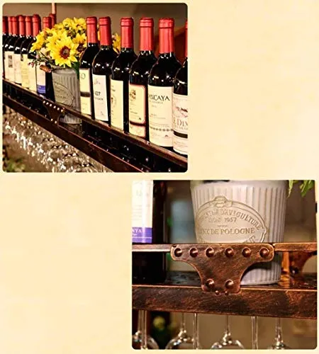 COLiJOL Portabottiglie per Vino Soffitto Portabottiglie Ferro Stile Semplice Portabicchieri da Vino Appeso Soffitto Decora...