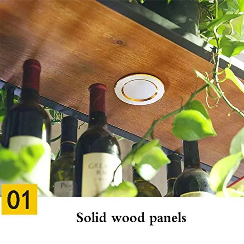 COLiJOL Portabottiglie da Vino 2 Livelli Portabottiglie da Vino Sospeso Testa Giù con Luce e Portabicchieri Ripiani Galleg...