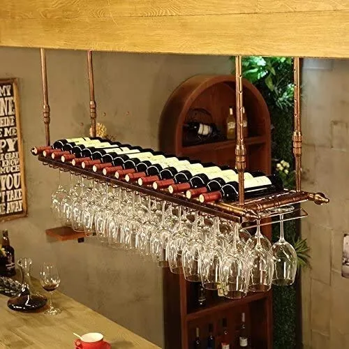 COLiJOL Portabottiglie Vino Rosso Portabottiglie Bancone Bar Portabottiglie Portabottiglie Vintage Portabicchieri da Vino...