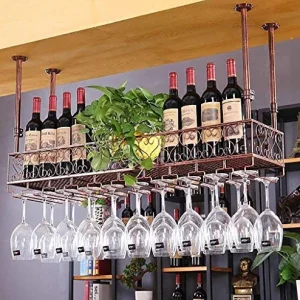 COLiJOL Scaffale per Vino Portabottiglie Portabottiglie Metallo Portabicchieri da Vino Rosso Portabicchieri da Appendere T...