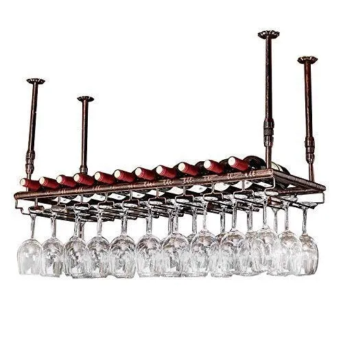 COLiJOL Scaffali per Vino Scaffali per Vino Stile Semplice Scaffale per Bicchieri da Vino da Appendere Ferro Scaffale per...