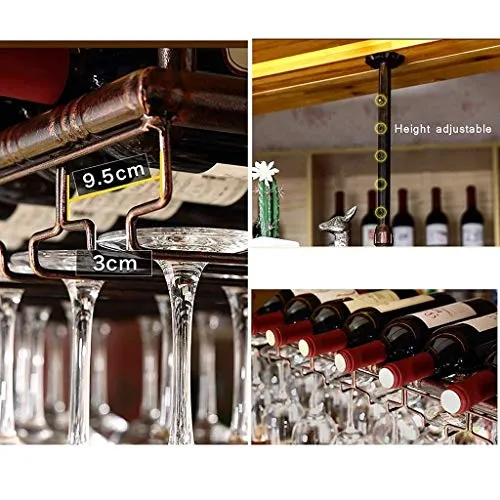 COLiJOL Scaffali per Vino Scaffali per Vino Stile Semplice Scaffale per Bicchieri da Vino da Appendere Ferro Scaffale per...