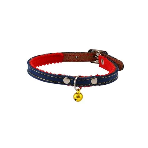 Collare Per Gatto Cuoio Foderato Larg. Mm 12 Lung. Cm 30 Cf. 6 Pz