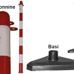 Colonnine paletti bianco rosso e basi. Prezzo per Pezzo.