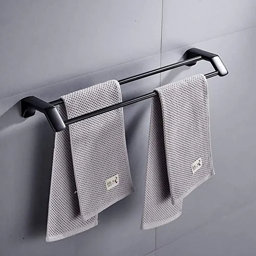 Mensola per doccia, portasciugamani da bagno, doppio porta asciugamani da bagno acciaio inossidabile elegante appendiabiti...
