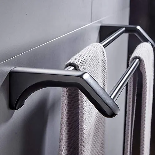 Mensola per doccia, portasciugamani da bagno, doppio porta asciugamani da bagno acciaio inossidabile elegante appendiabiti...