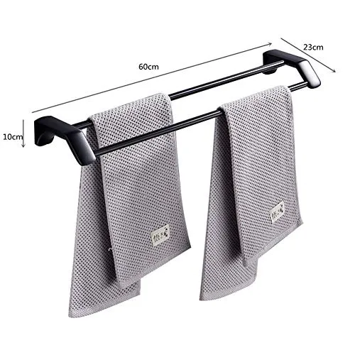 Mensola per doccia, portasciugamani da bagno, doppio porta asciugamani da bagno acciaio inossidabile elegante appendiabiti...