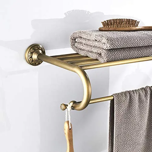 Mensola per doccia, portasciugamani parete, accessori da bagno rame europeo Portasciugamani da bagno Portasciugamani rame...