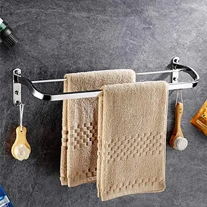 Mensola per doccia, portasciugamani da parete acciaio inox 304 con due ganci, impermeabile e resistente all'umidità, porta...