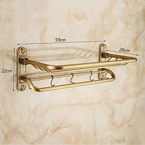Mensola per doccia, portasciugamani parete, portasciugamani rame antico, portaoggetti da bagno, accessori hardware da bagn...