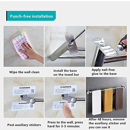 Mensola per doccia, portasciugamani, portasciugamani acciaio inossidabile, portasciugamani da cucina per bagno, portasciug...