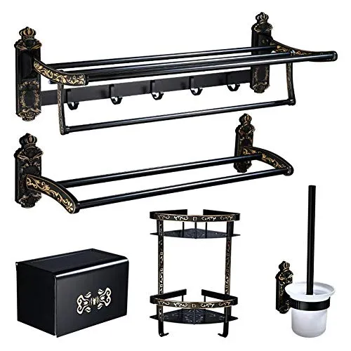Mensola per doccia, set di pendenti per hardware da bagno, set da cinque pezzi per bagno alluminio con spazio libero per t...