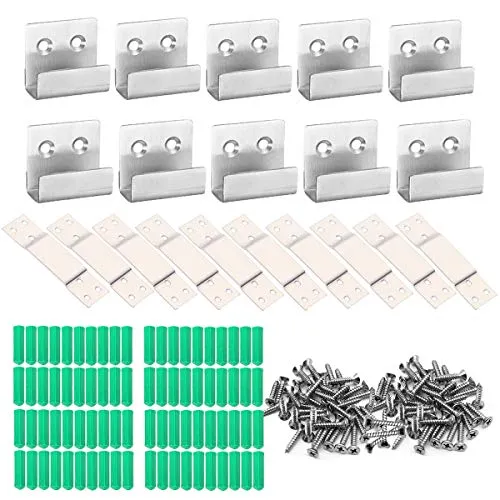 Counius 10 Pezzi Staffe incasso Incasso Gancio Pesante Espositore Piastrelle Acciaio inox Parete Appendere l'immagine Con...