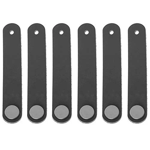Creatwls Set di 6 maniglie pelle sintetica per mobili e armadi, per camera da letto, armadietto, pelle, per cucina, armadi...