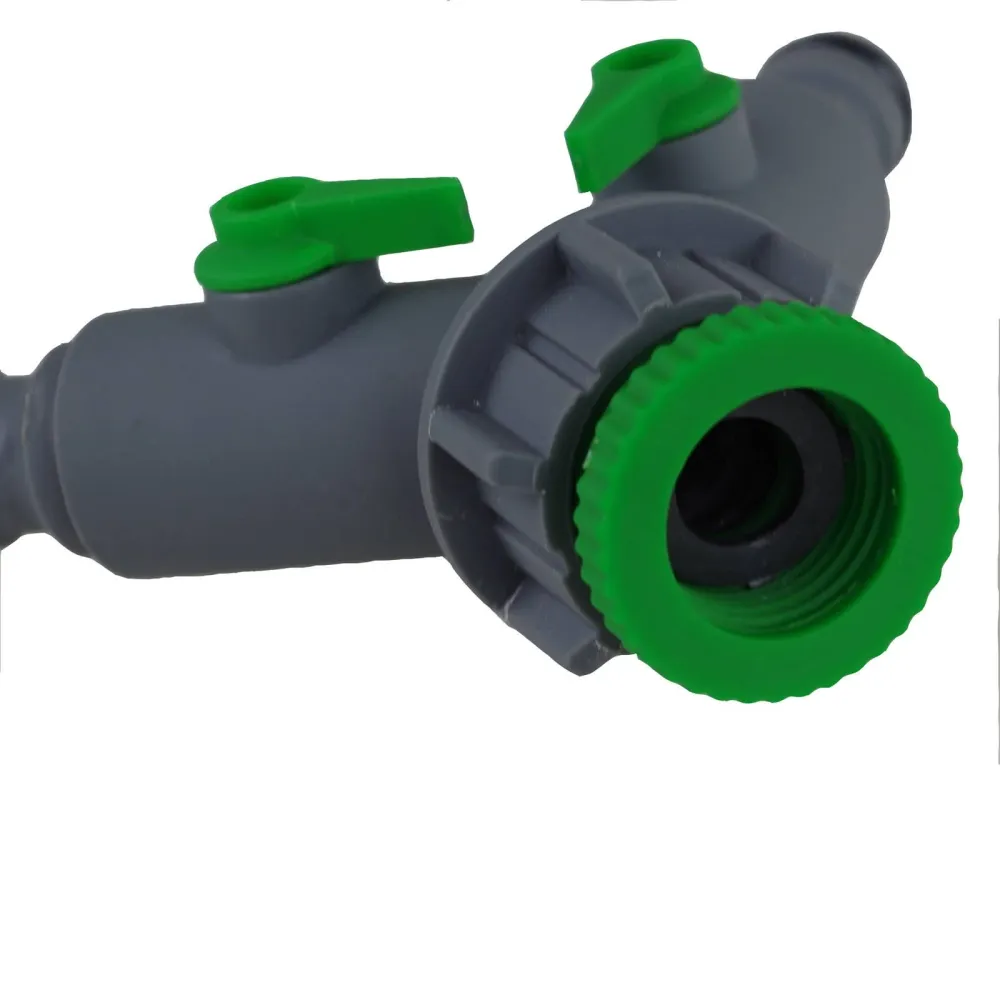 Distributore acqua 2 vie attacco rubinetto 1/2' e 3/4' con 2 rubinetti di intercettazione