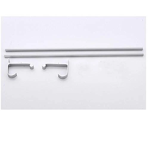 Porta asciugamani parete multifunzione Space alluminio opaco con gancio doppio bianco argento-Lunghezza 50 cm Supporta da...