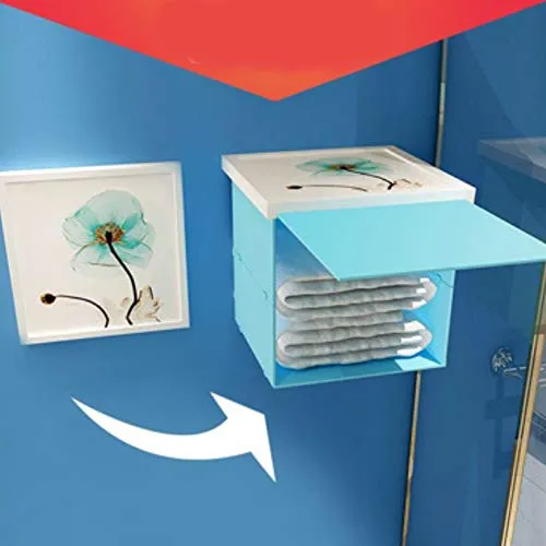 Armadietto da bagno nascosto alla moda, pieghevole e impermeabile, adatto per il ripiano portaoggetti del soggiorno, bagno...