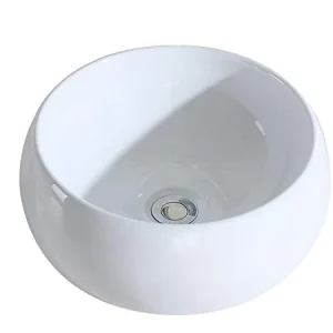 ERIDANUS Serie Luciano -02, Lavabo di Ceramica Bianco Lusso Lavandino Lavello Lavamano Lavabo da Appoggio Tondo Ovale Baci...