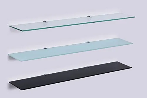 Euro Tische Ripiano parete vetro trasparente - ripiano vetro con vetro di sicurezza ESG da 6 mm - perfetto come ripiano pe...