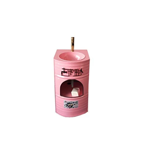 F-HOME Lavabo, lavabi industriali ferro da stiro, lavabo, lavabo, lavabo, creativo, stile retrò, colore: rosa