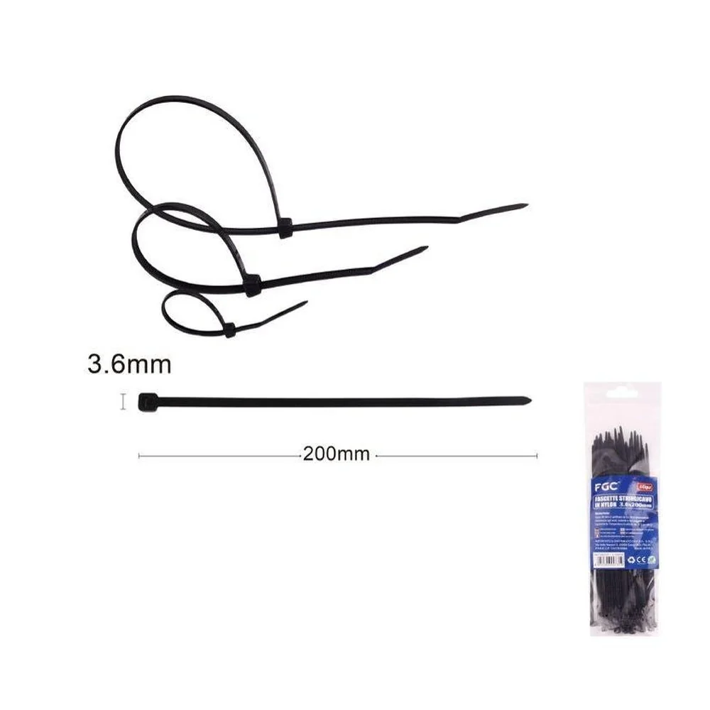 Hq Fascette Plastica Nere 36x200Mm 40Pz