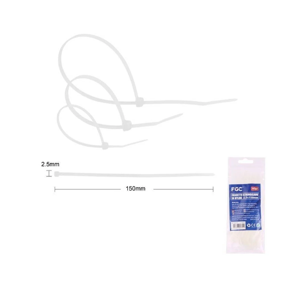 Hq Fascette Stringicavo Nylon 25X150Mm 60Pz