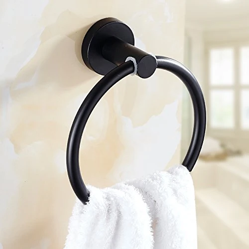 Portasciugamani Da Parete Portasciugamani Portasciugamani da bagno acciaio inossidabile nero senza punzonatura appeso anti...
