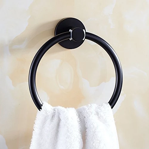 Portasciugamani Da Parete Portasciugamani Portasciugamani da bagno acciaio inossidabile nero senza punzonatura appeso anti...